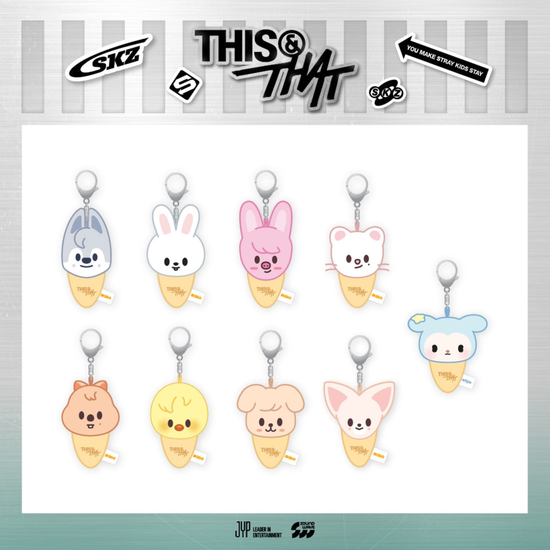 STRAY KIDS - [week 1] stray kids - [this &amp; that] pop-up store md 13. plush keyring ice cream ver. (plush keyring icecream ver.) 2