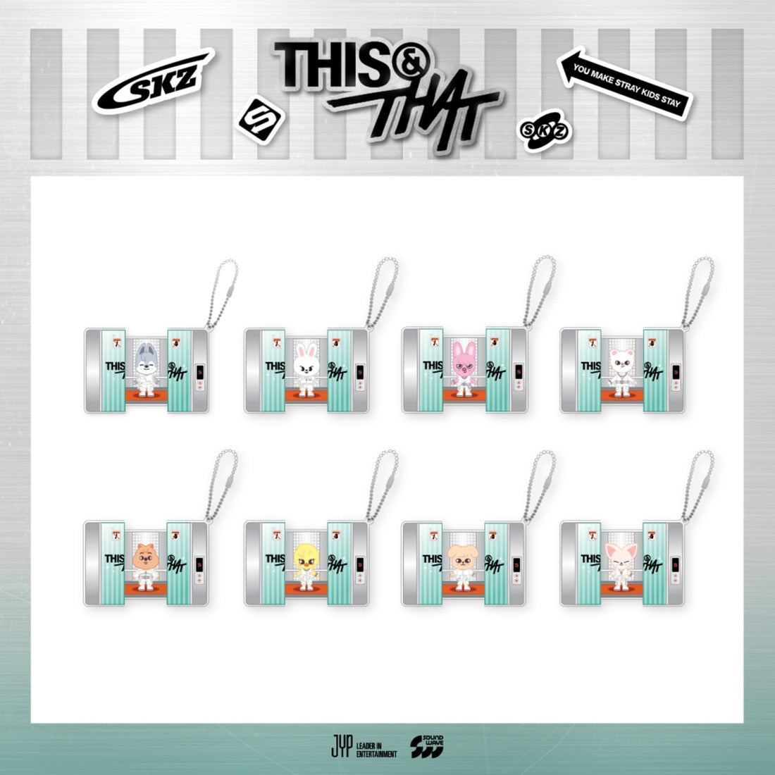 STRAY KIDS - [week 1] stray kids - [this &amp; that] pop-up store md 01. skzoo capsule acrylic keyring 2