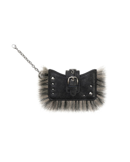 STAND OIL - stud fur keyring · dark gray 7