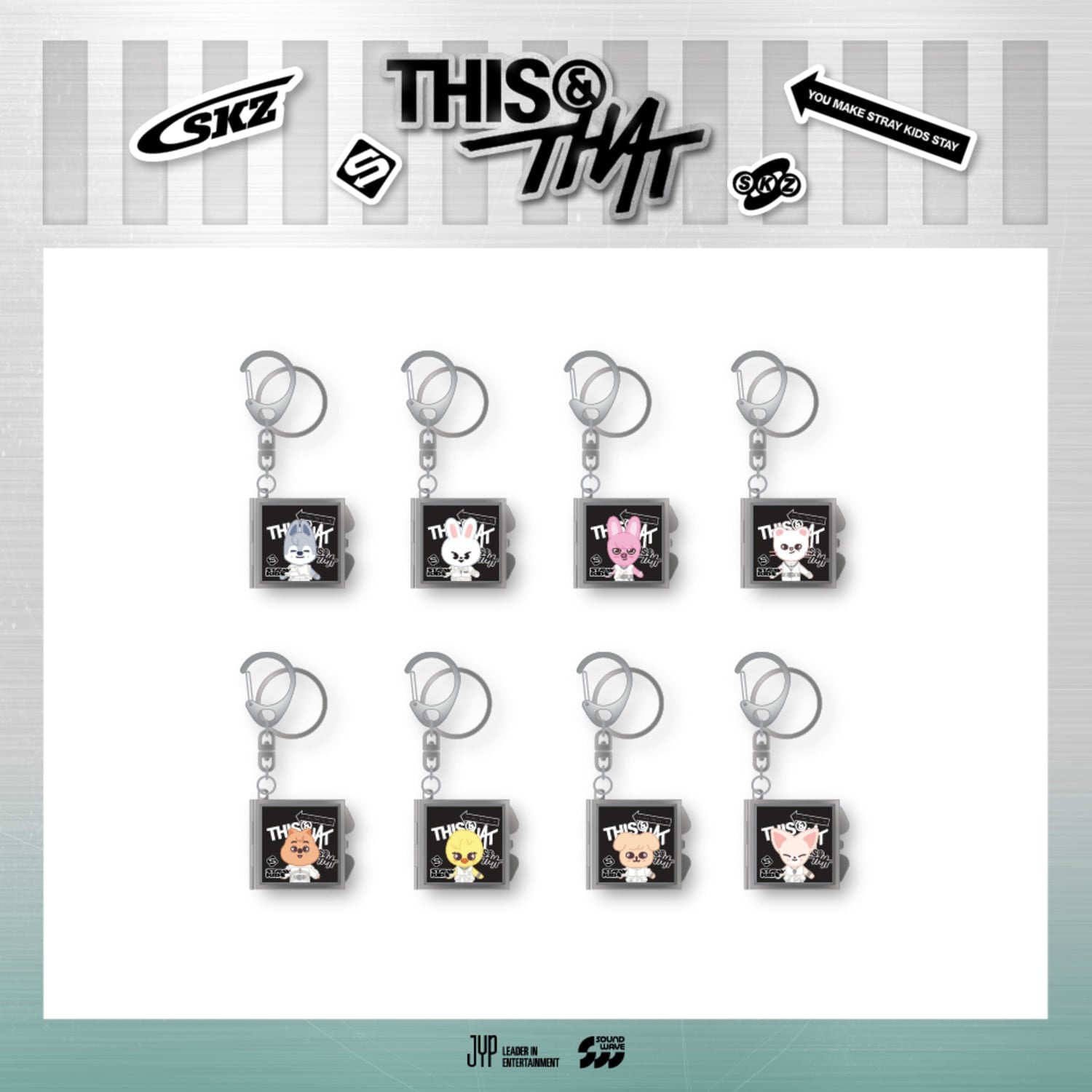 STRAY KIDS - [week 1] stray kids - [this &amp; that] pop-up store md 08. skzoo mirror keyring 2