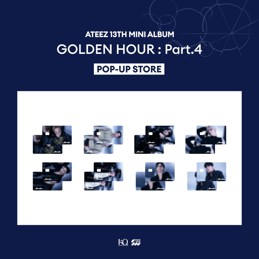 ATEEZ - ateez - pop-up store [golden hour : part.4] md 01. card cover sticker 1