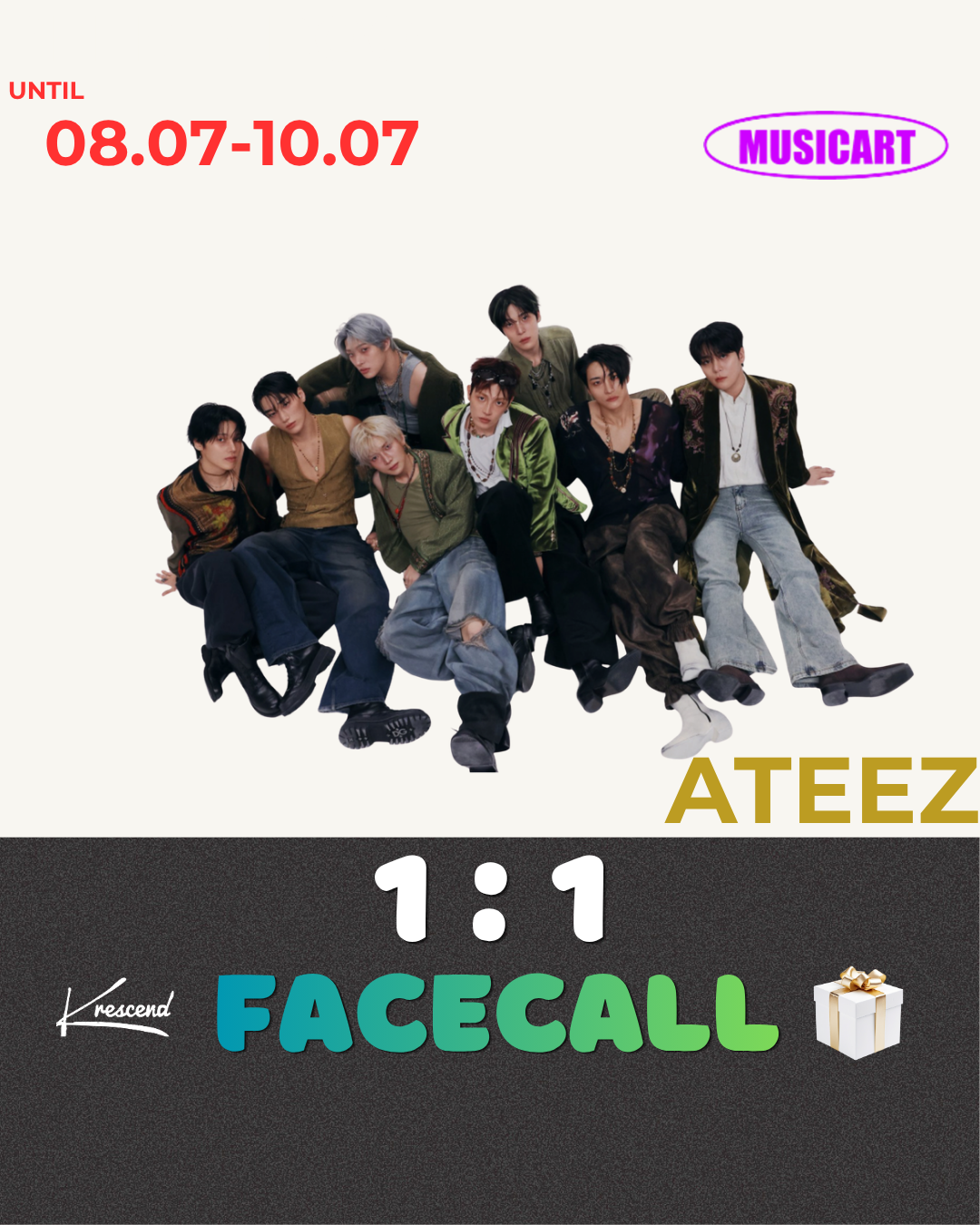 [HONGJOONG] ATEEZ - GOLDEN HOUR [Standard Ver.] [RANDOM] [MUSICART] [LuckyDraw] [Facecall]