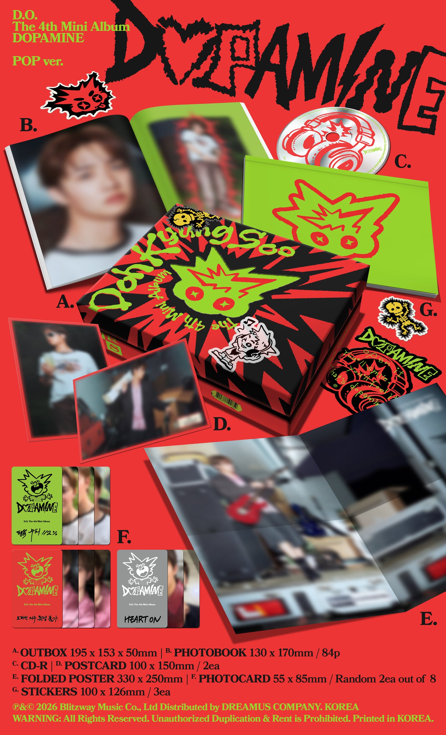 [POB] D.O - DOPAMINE (The 4th Mini Album) [FIZZ/POP Ver.] [RANDOM]