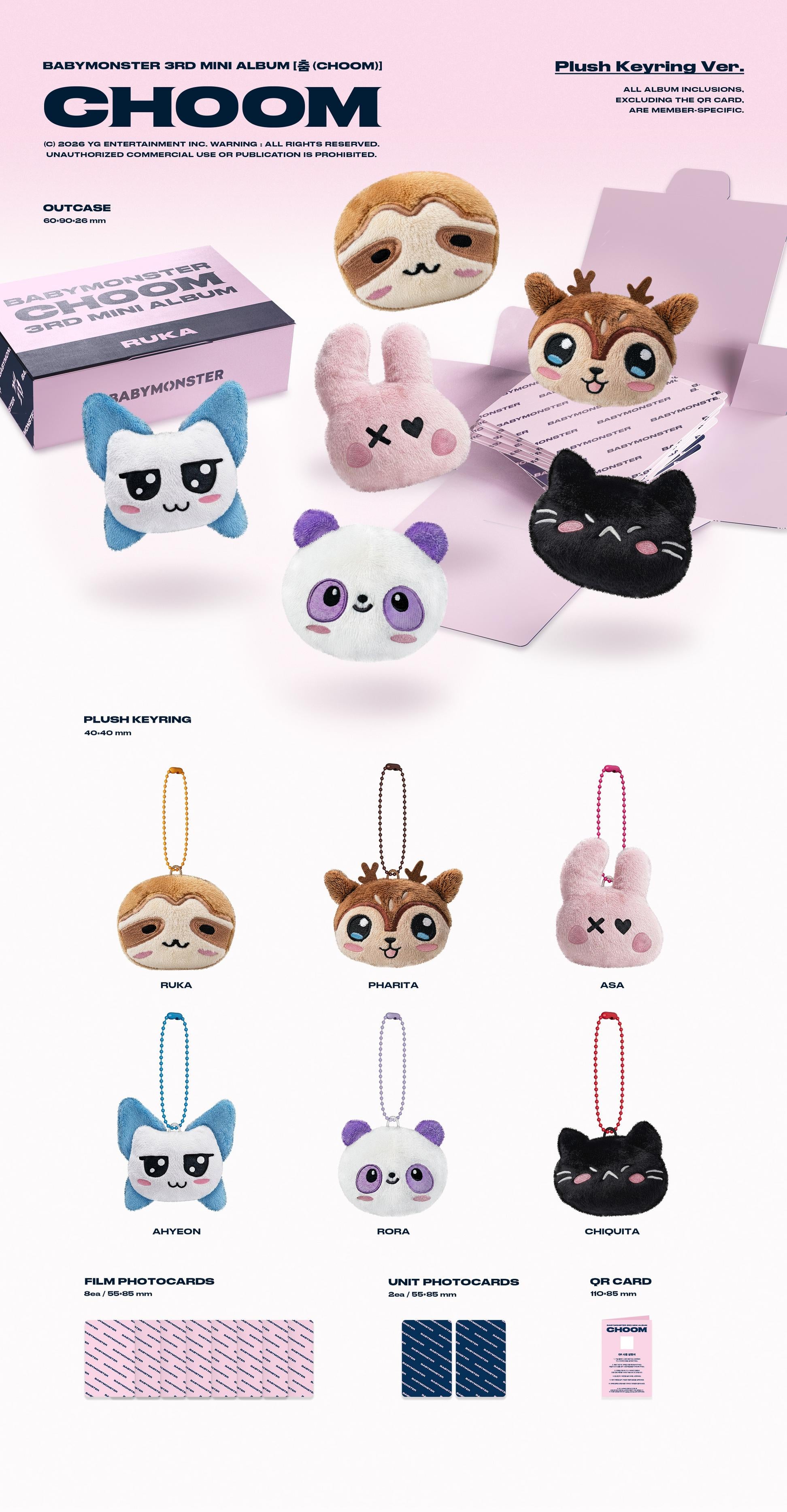 BABYMONSTER CHOOM Plush Keyring Ver. (3rd MINI ALBUM) (ASA Ver