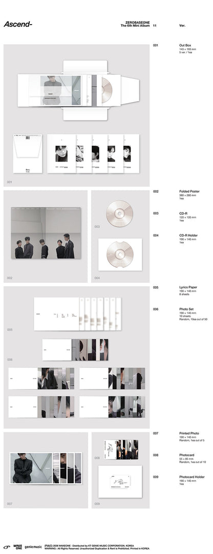 [MAKESTAR] ZEROBASEONE - Ascend- (The 6th Mini Album) [11 Ver.] [SET]