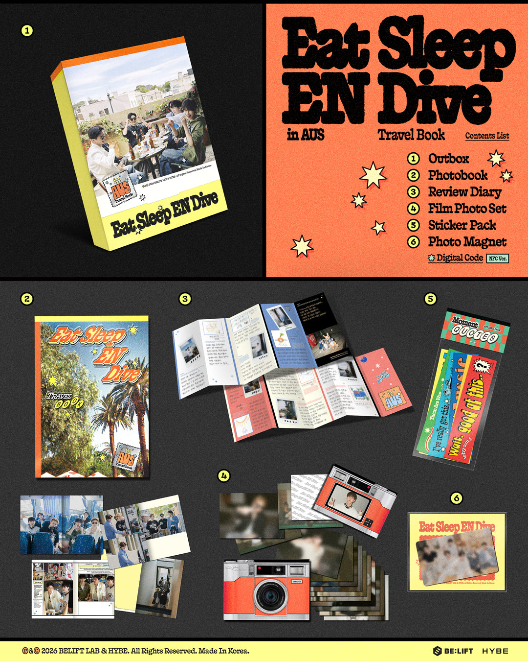 [POB] [PHOTOBOOK] ENHYPEN - 먹고 자고 빠지고 in 호주 (TRAVEL BOOK)
