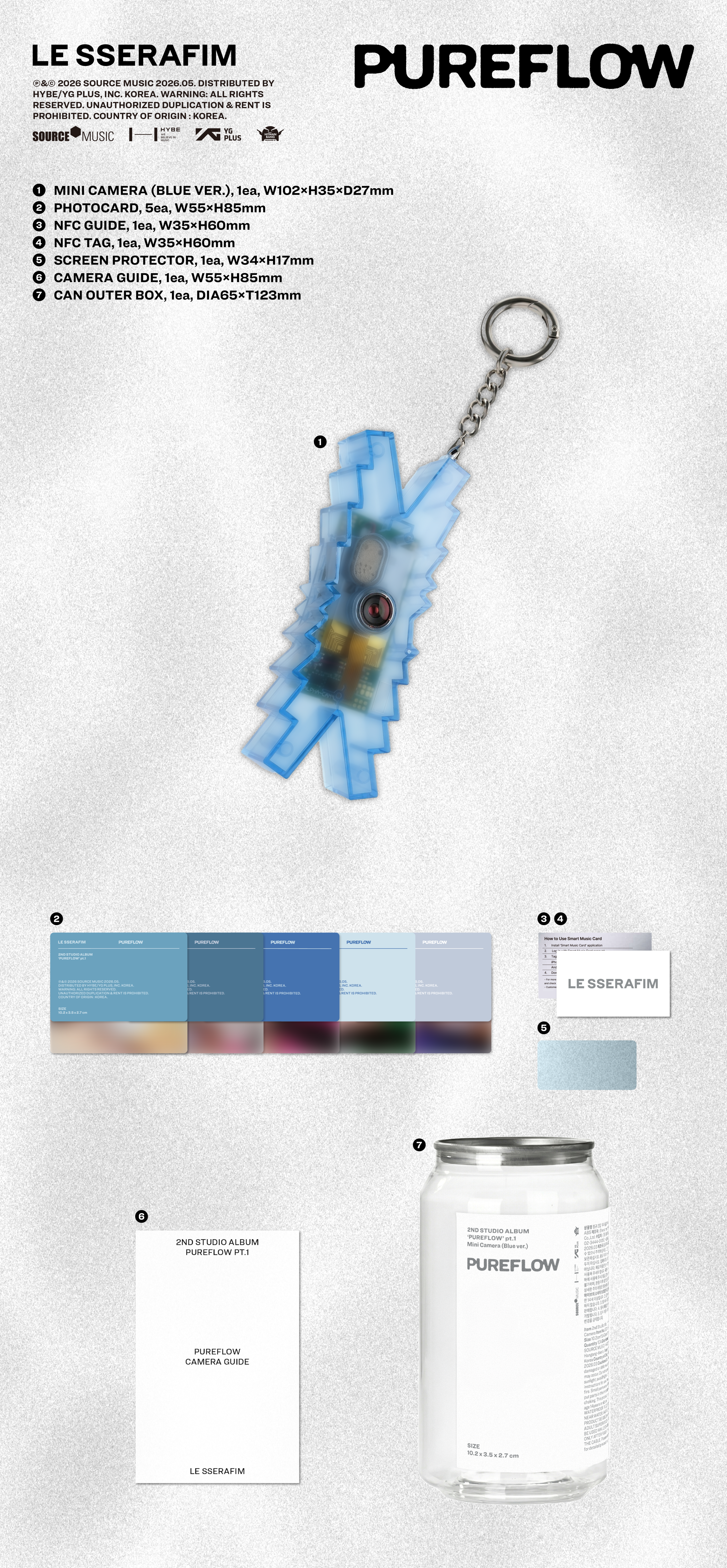 LE SSERAFIM (르세라핌) - PUREFLOW pt.1 (2nd Studio Album) [Mini Camera Ver.] [CHOOSE]