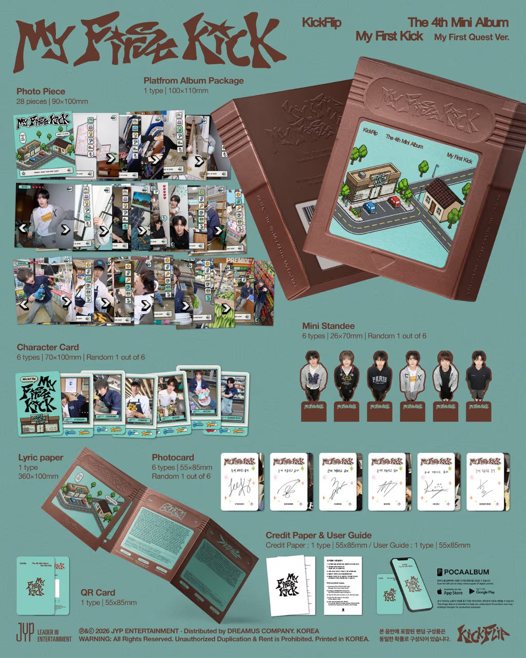 KICKFLIP - My First Kick (The 4th Mini Album) [18EA, POCAALBUM Ver.] [CHOOSE] [CHOOSE][Facecall][100% Win]