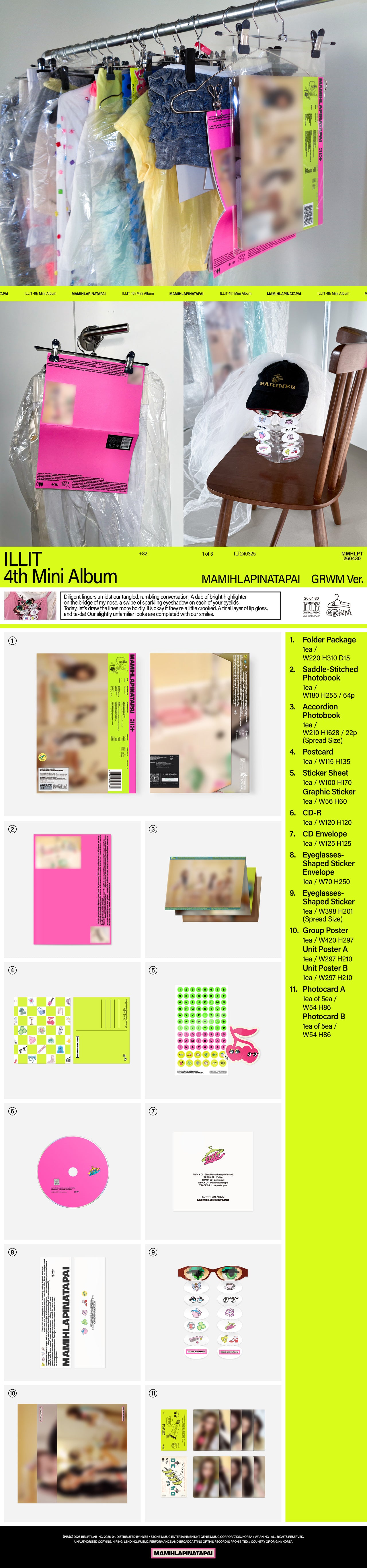 ILLIT MAMIHLAPINATAPAI (4th Mini Album) [3 versions set].