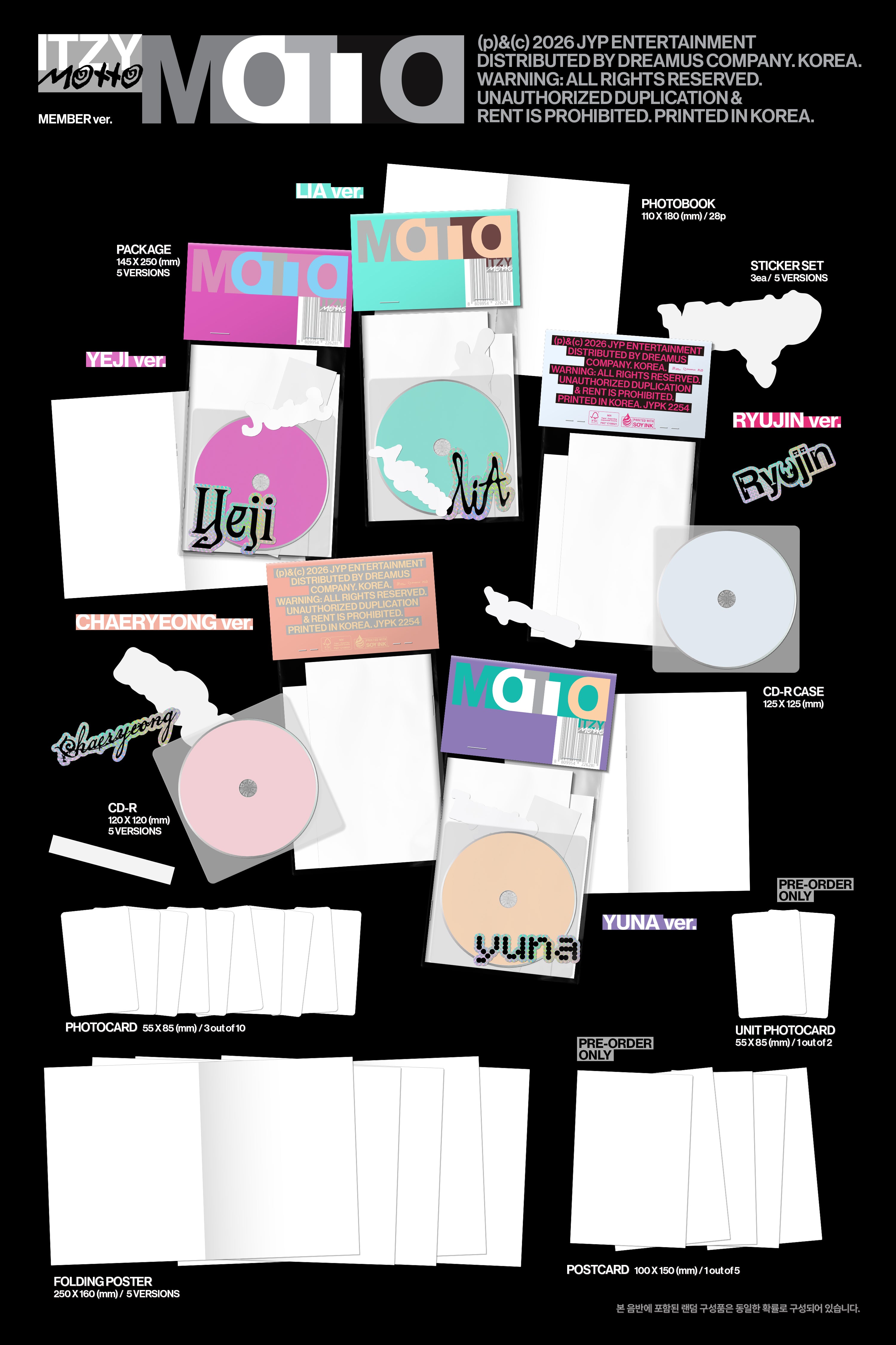 ITZY (있지) - Motto [MEMBER Ver. / 5 versions set]