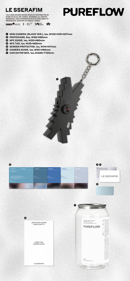 LE SSERAFIM (르세라핌) - PUREFLOW pt.1 (2nd Studio Album) [Mini Camera Ver.] [CHOOSE]