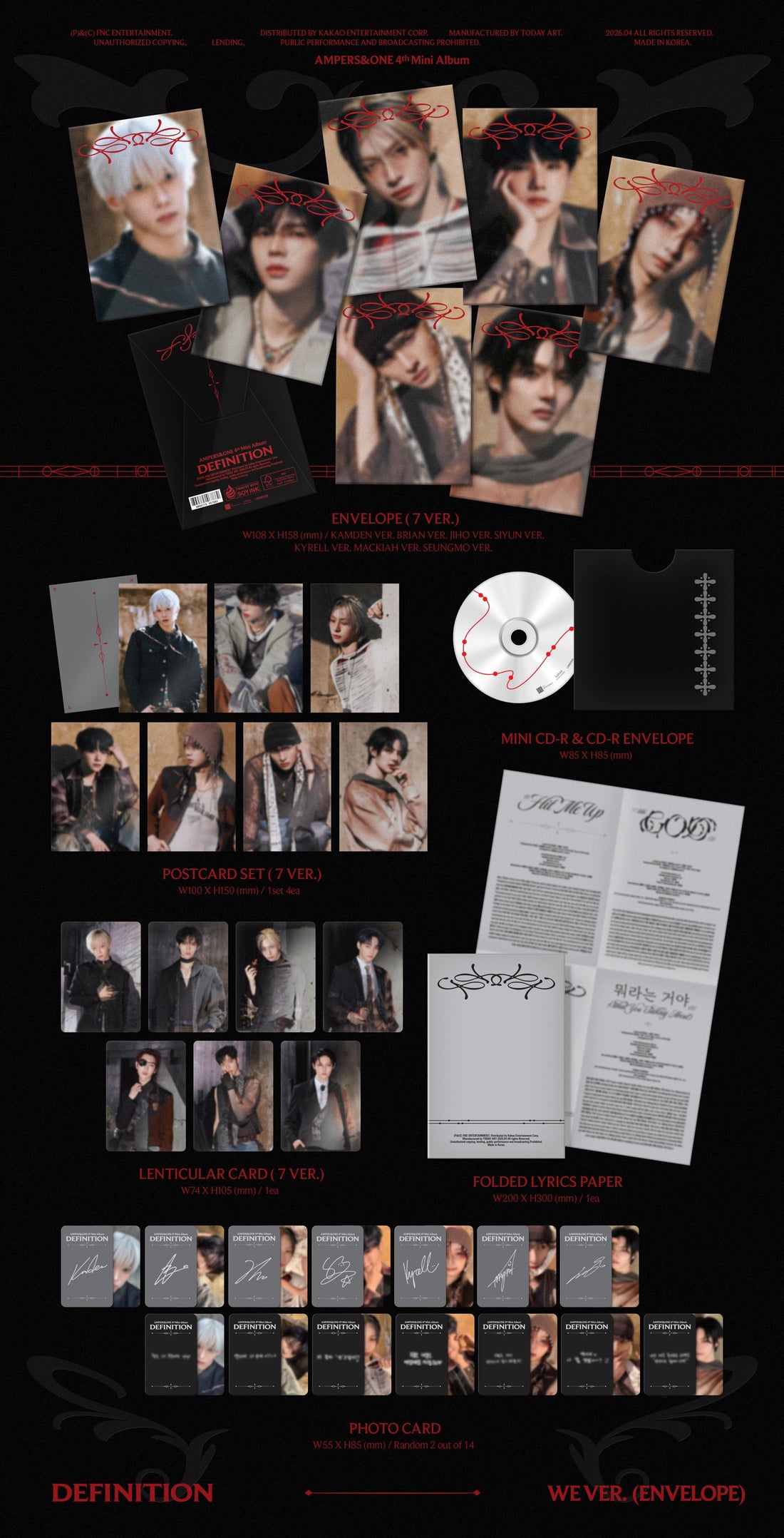 AMPERS&amp;ONE DEFINITION (4th Mini Album) (WE Ver.) [7 versions set]. package