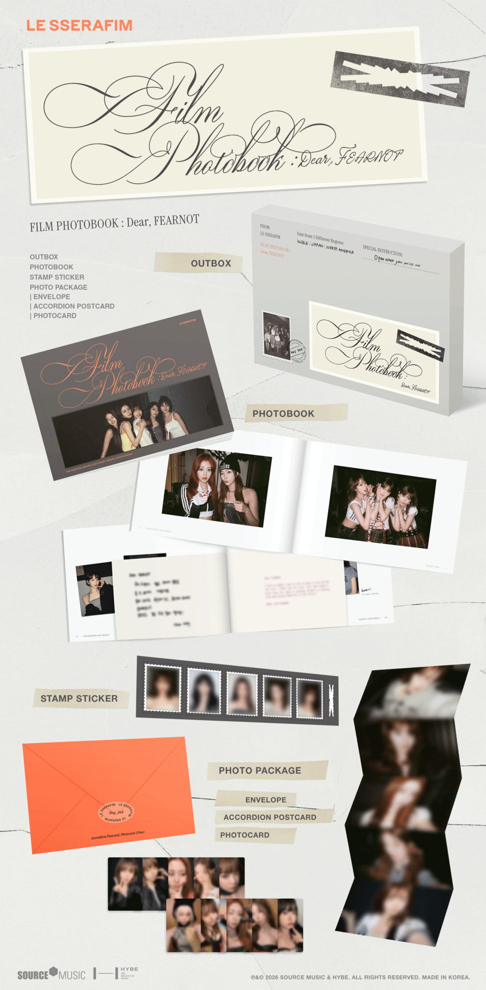 LE SSERAFIM FILM PHOTOBOOK: Dear, FEARNOT