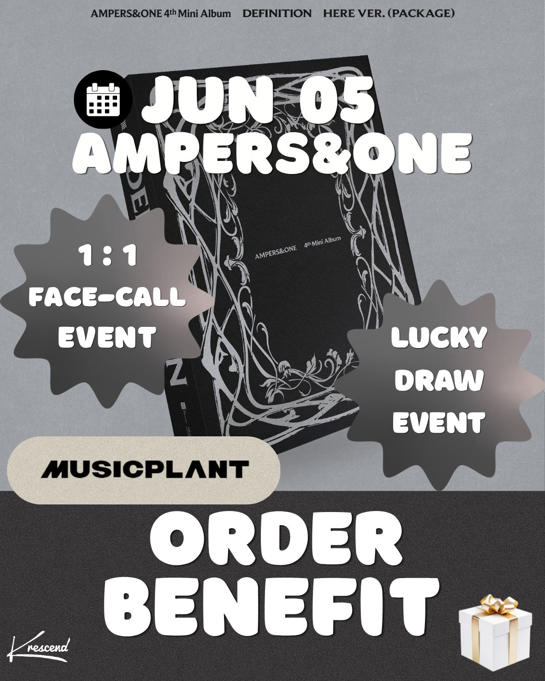[Kyrell] AMPERS&amp;ONE DEFINITION (4th Mini Album) (HERE Ver.) [MUSICPLANT] [LuckyDraw] [Facecall]
