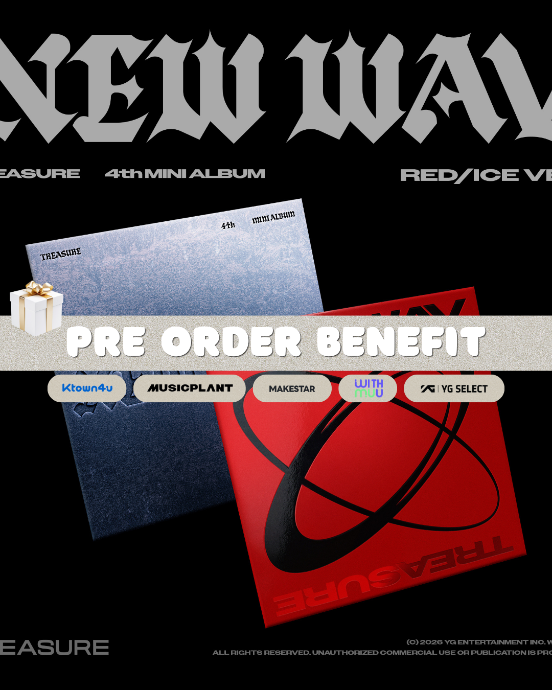 TREASURE (트레저) - NEW WAV (4th Mini Album) [RED/ICE] [CHOOSE]