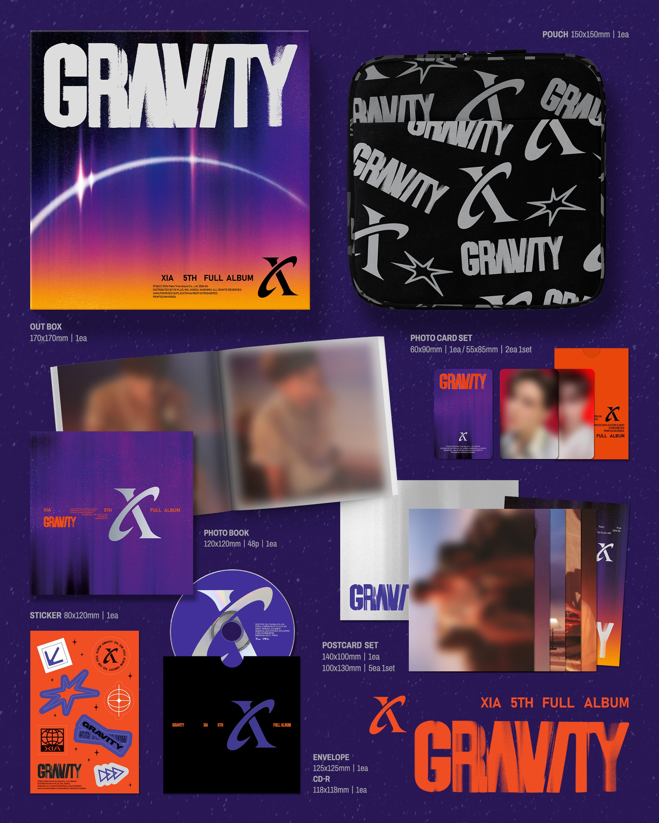 XIA - GRAVITY (5th FULL ALBUM) [SET] [Cosmic+Orbit Ver.]