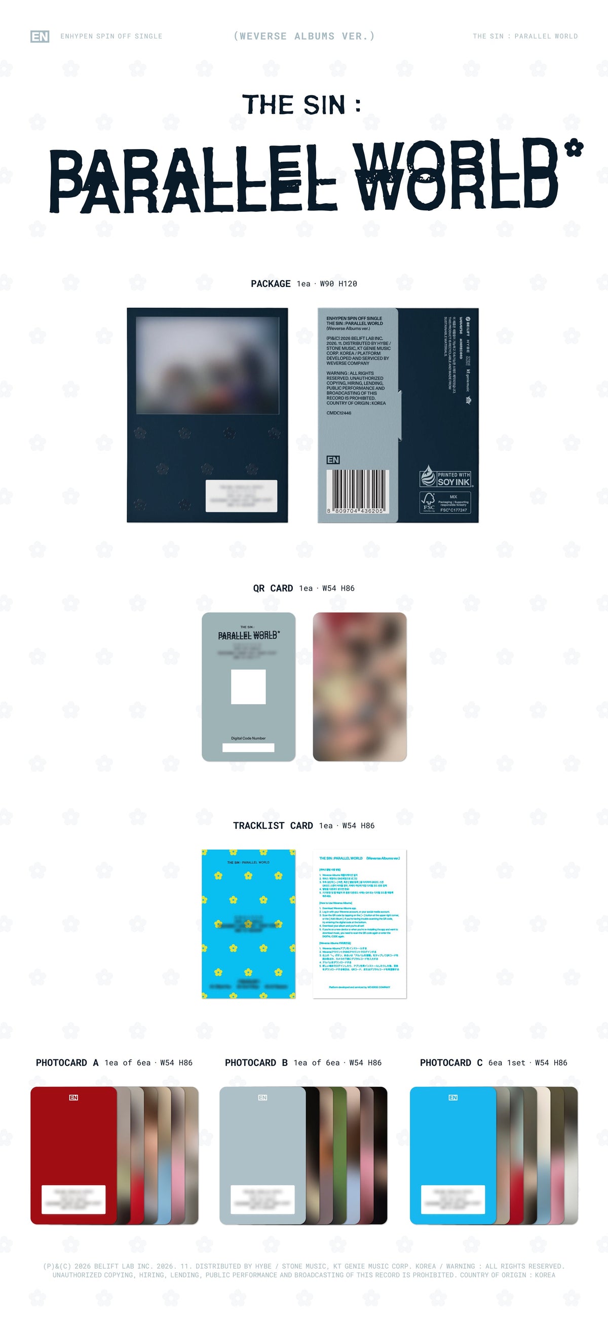ENHYPEN - THE SIN : PARALLEL WORLD [Weverse Albums Ver.] [WEVERSE]