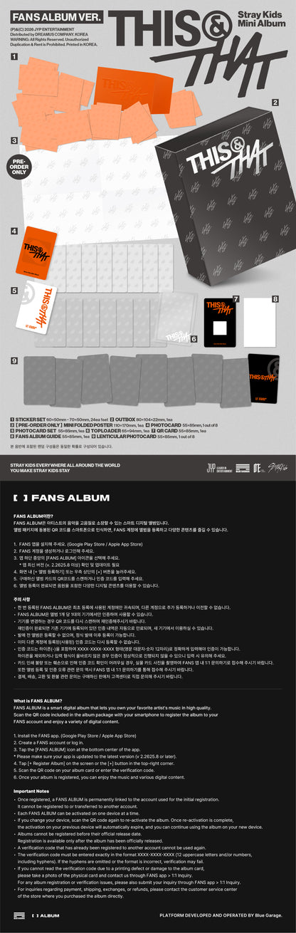 [POB] STRAY KIDS - THIS &amp; THAT [FANS ALBUM Ver.]