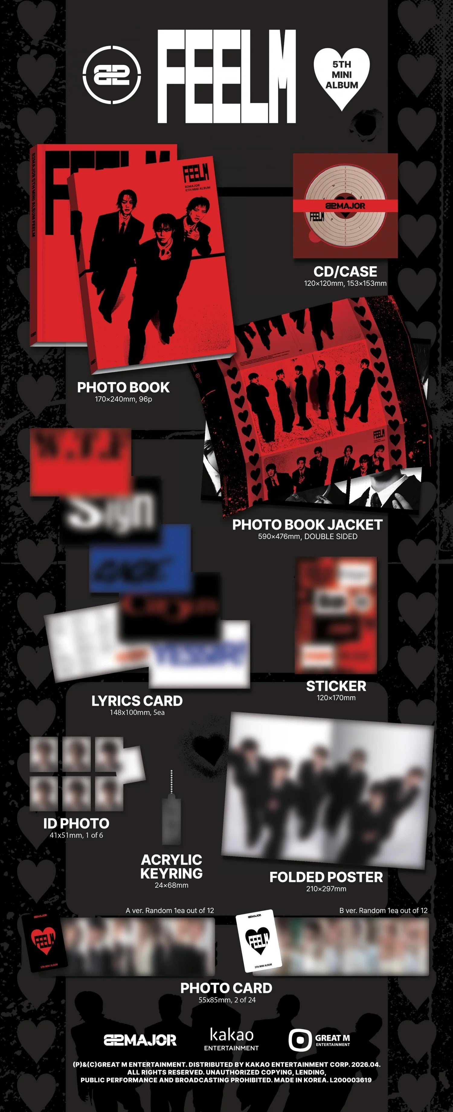 82MAJOR - FEELM (5TH MINI ALBUM) [PHOTOBOOK Ver.] [MUSICNDRAMA] [LuckyDraw] [Facecall]
