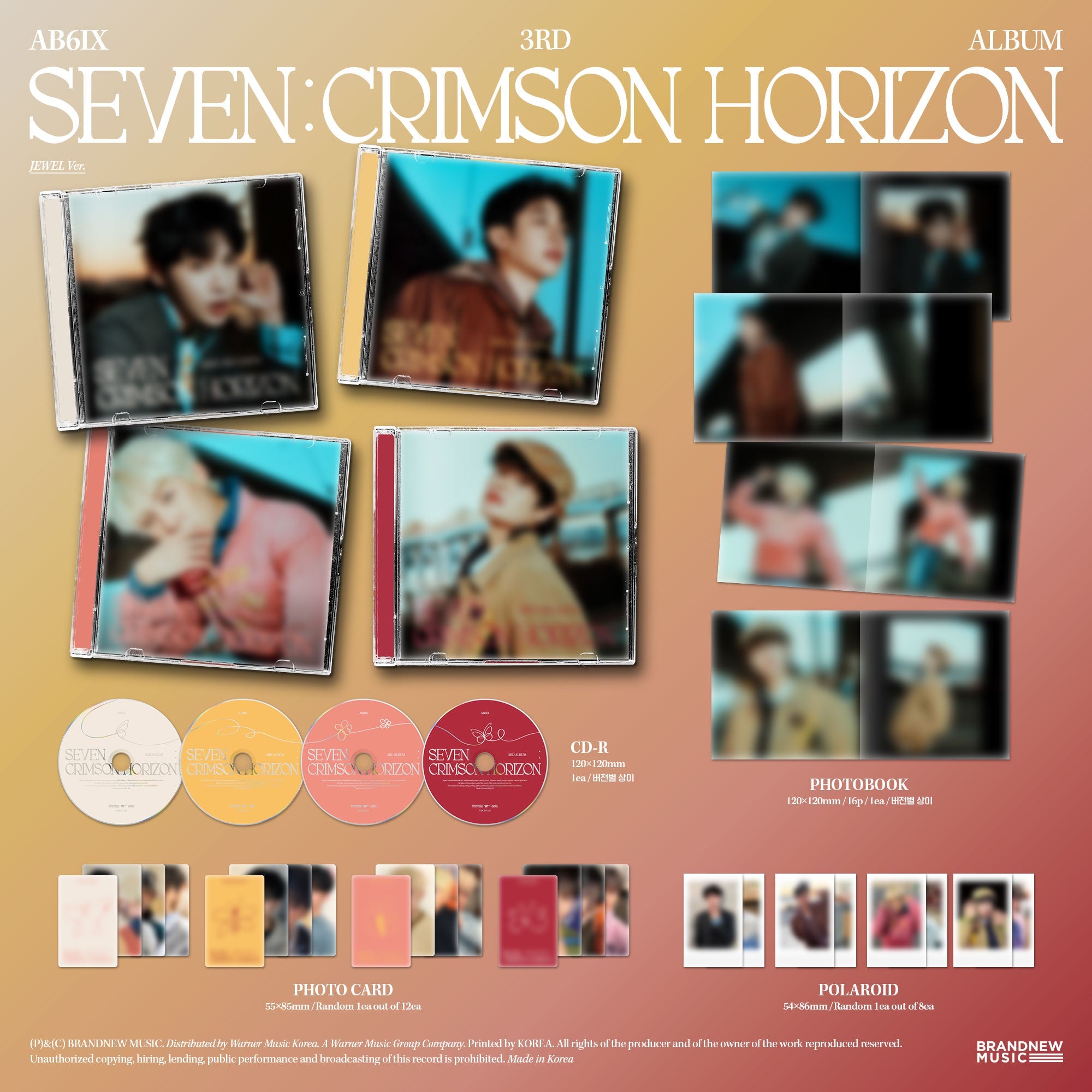 [New Sale Album]AB6IX 3rd Album SEVEN - CRIMSON HORIZON (JEWEL Ver. / 4 versions set). - product_vendor,