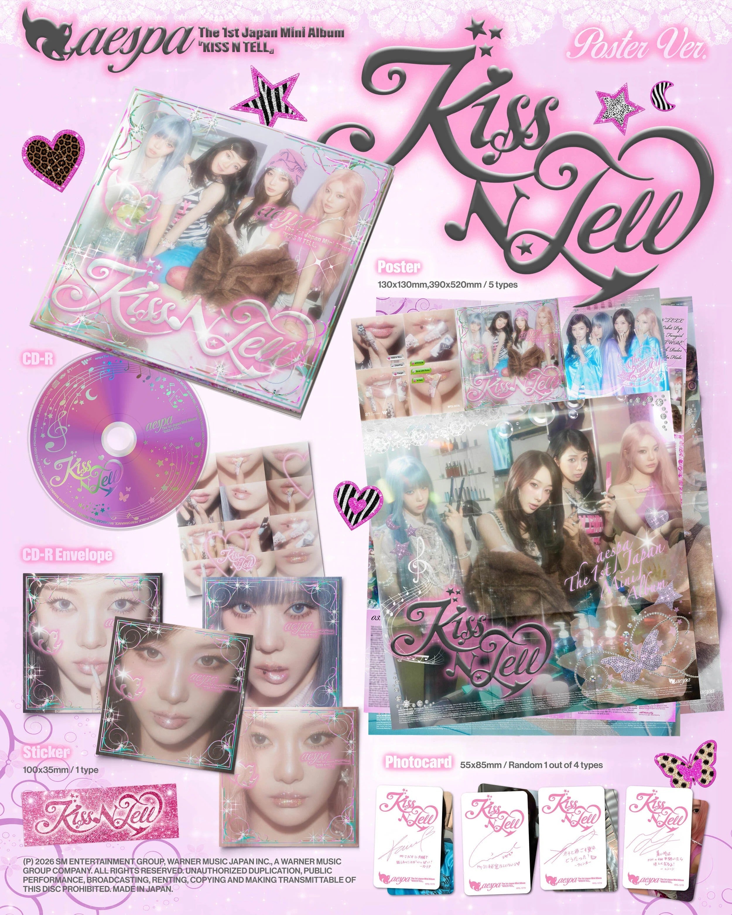 [Album]AESPA - Kiss N Tell (Limited Stocks) [Poster Ver.]-product_vendor, lowest price, EU shipping, Pre order benefit