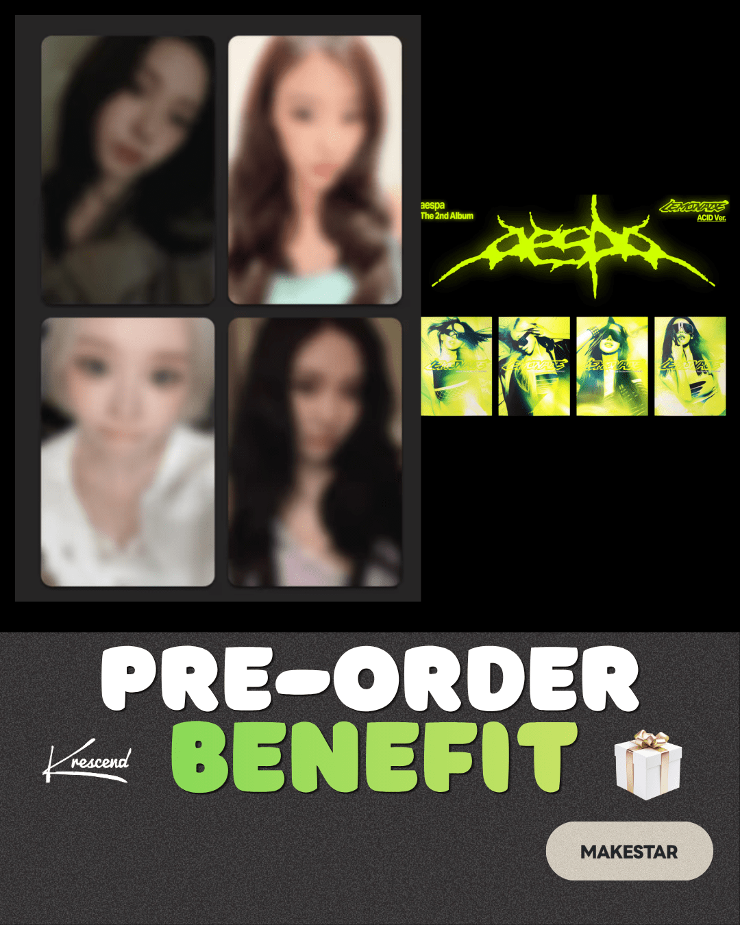 [Album]AESPA (에스파) - Lemonade (2nd Regular Album) [ACID] [RANDOM] [MAKESTAR]-product_vendor,FULL lowest price, EU shipping, Pre order benefit