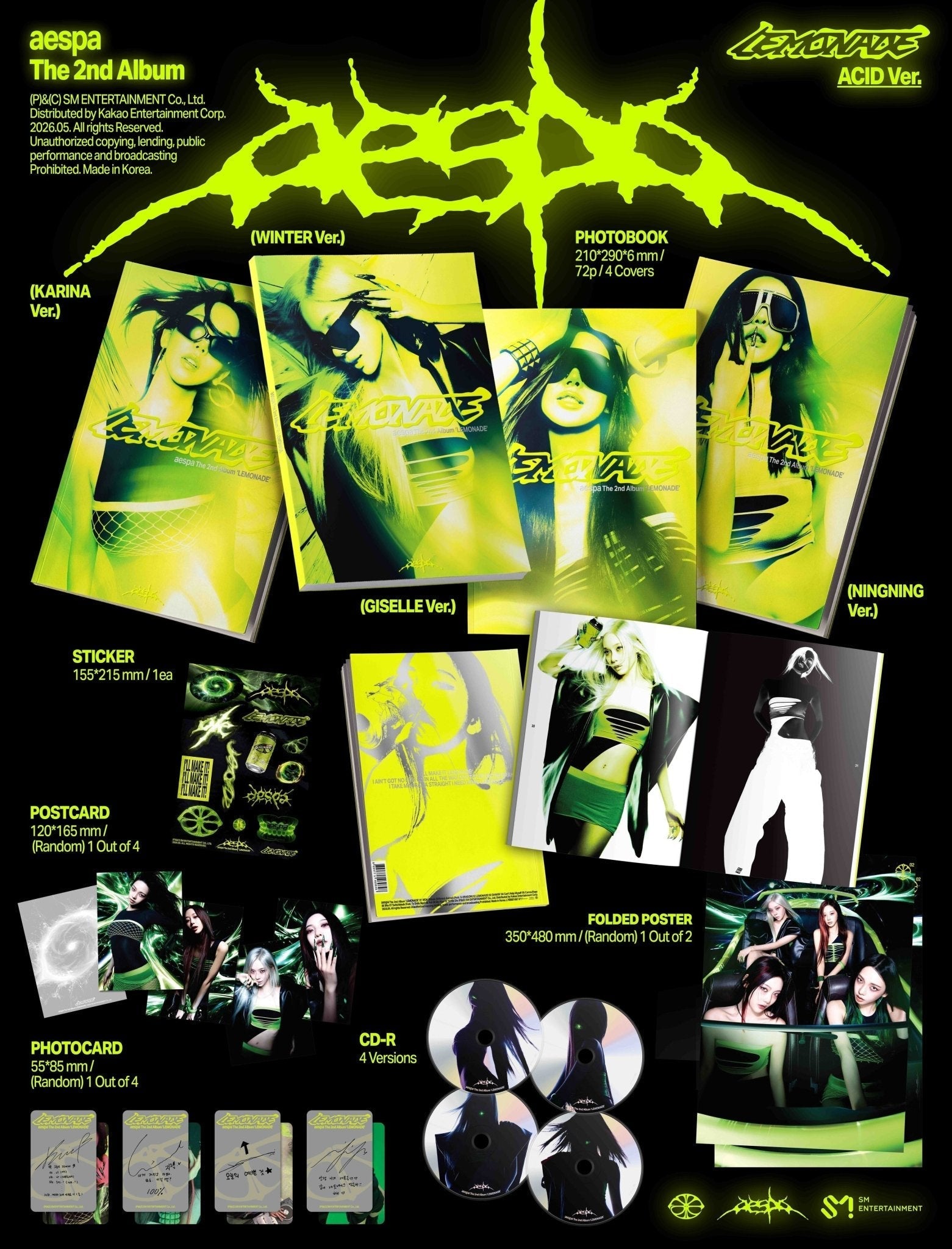 [Album]AESPA (에스파) - Lemonade (2nd Regular Album) [ACID] [RANDOM] - product_vendor,