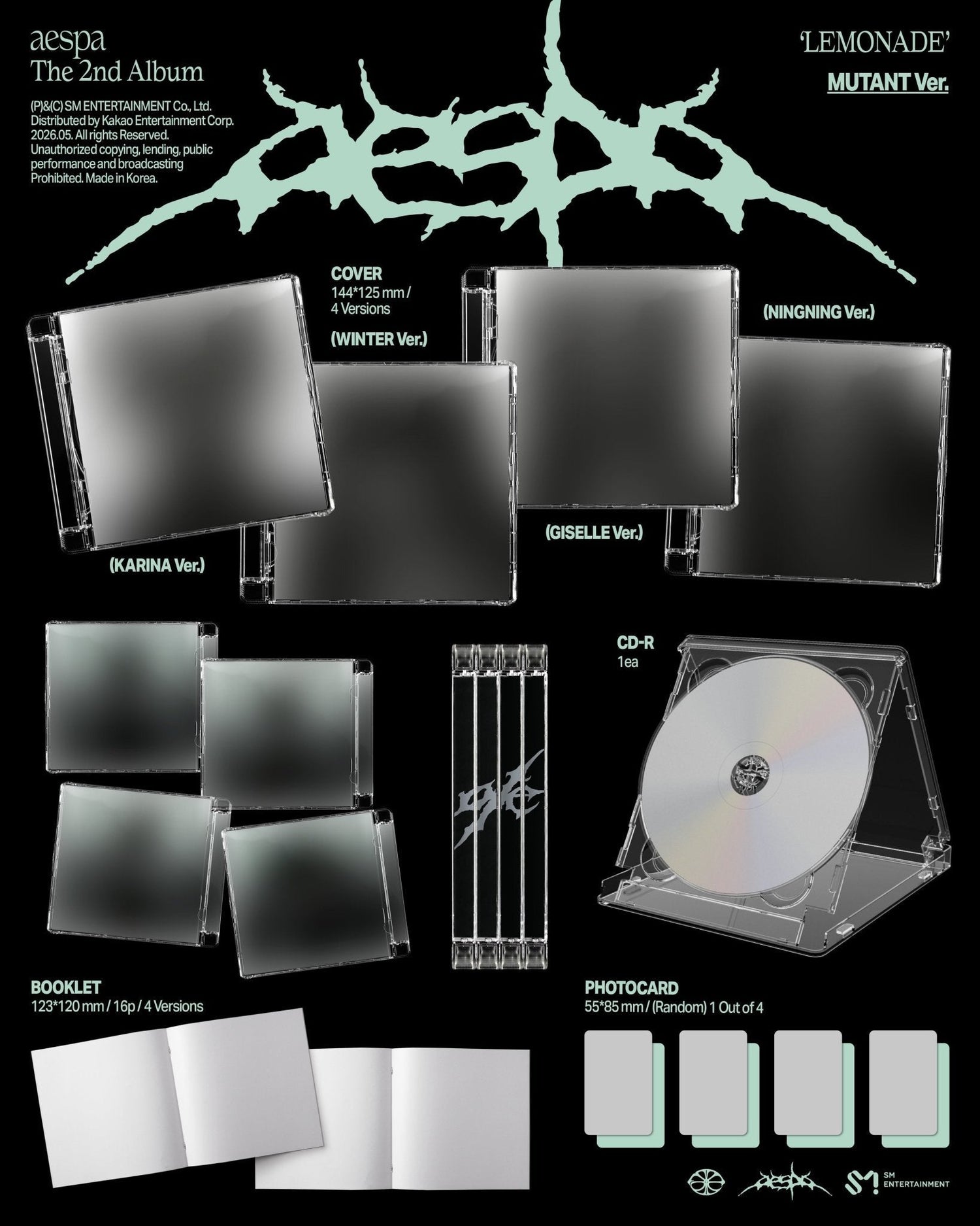 [Album]AESPA (에스파) - Lemonade (2nd Regular Album) [MUTANT] [RANDOM] - product_vendor,