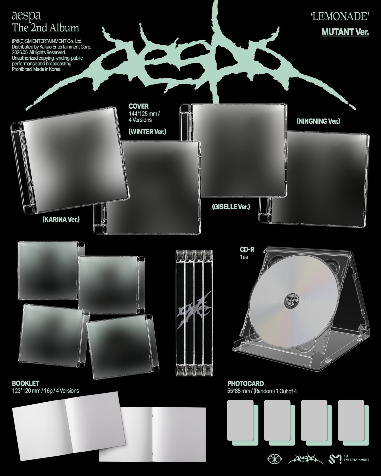 [Album]AESPA (에스파) - Lemonade (2nd Regular Album) [MUTANT] [RANDOM] - product_vendor,