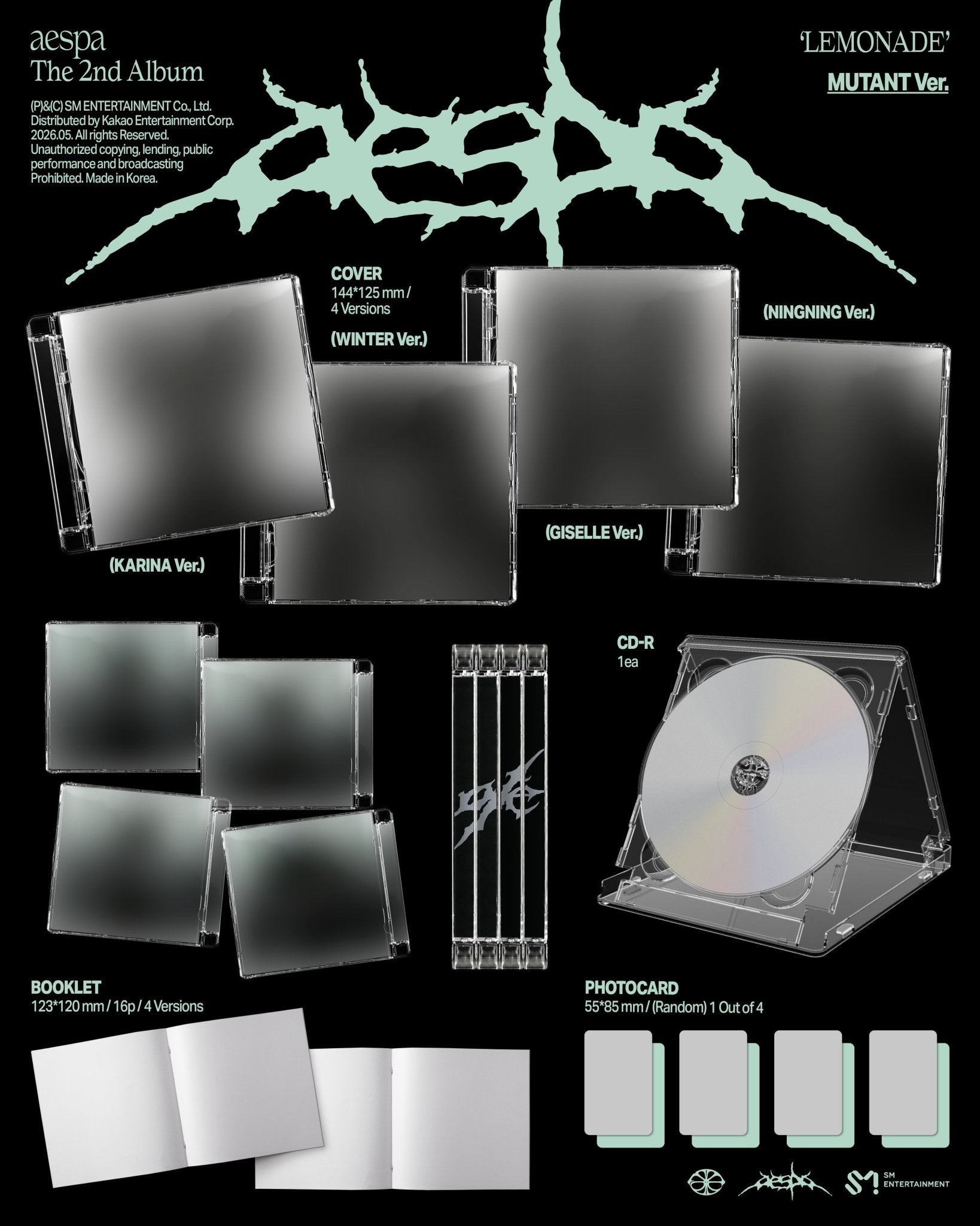 [Album]AESPA (에스파) - Lemonade (2nd Regular Album) [MUTANT] [RANDOM] - product_vendor,