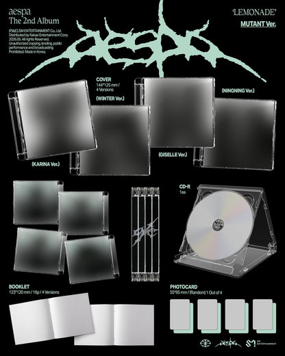 [Album]AESPA (에스파) - Lemonade (2nd Regular Album) [MUTANT] [RANDOM] - product_vendor,