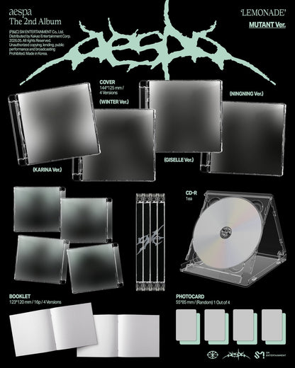 [Album]AESPA (에스파) - Lemonade (2nd Regular Album) [MUTANT] [RANDOM] - product_vendor,