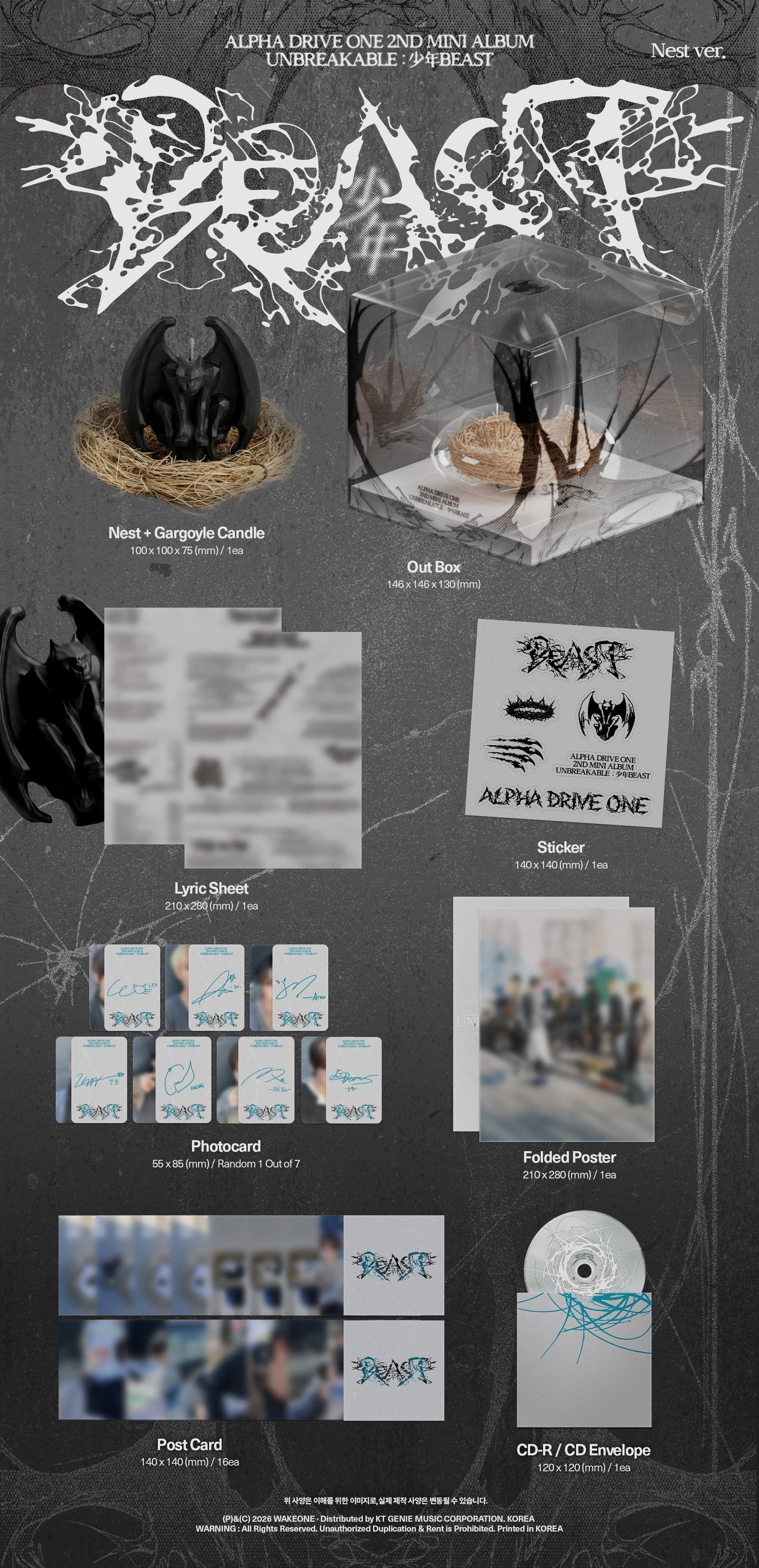 [Album]ALPHA DRIVE ONE - UNBREAKABLE:少年BEAST (2nd Mini Album, Limited Stocks) [Nest Ver.]-product_vendor, lowest price, EU shipping, Pre order benefit