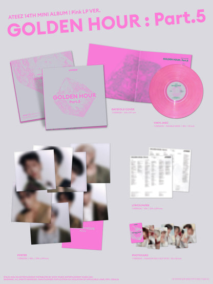 [Album]ATEEZ - GOLDEN HOUR : Part.5 (Limited Stocks) [Pink LP Ver.]-product_vendor, lowest price, EU shipping, Pre order benefit