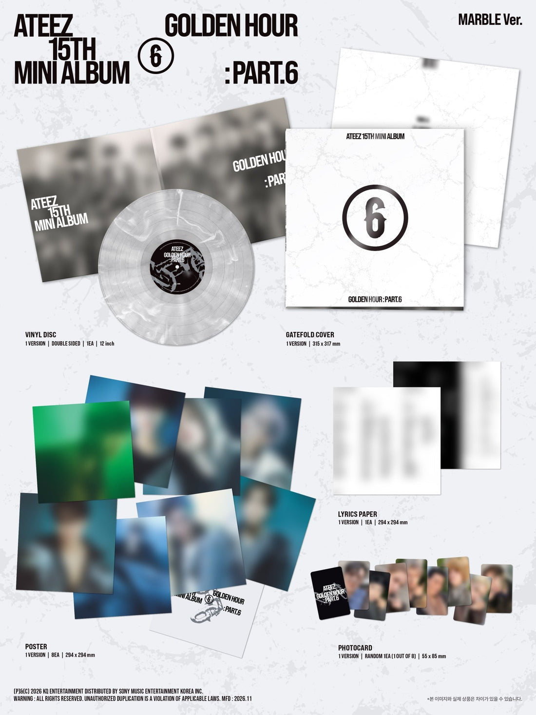 [album]ATEEZ - GOLDEN HOUR : Part.6 (15TH MINI ALBUM) [MARBLE Ver.]-