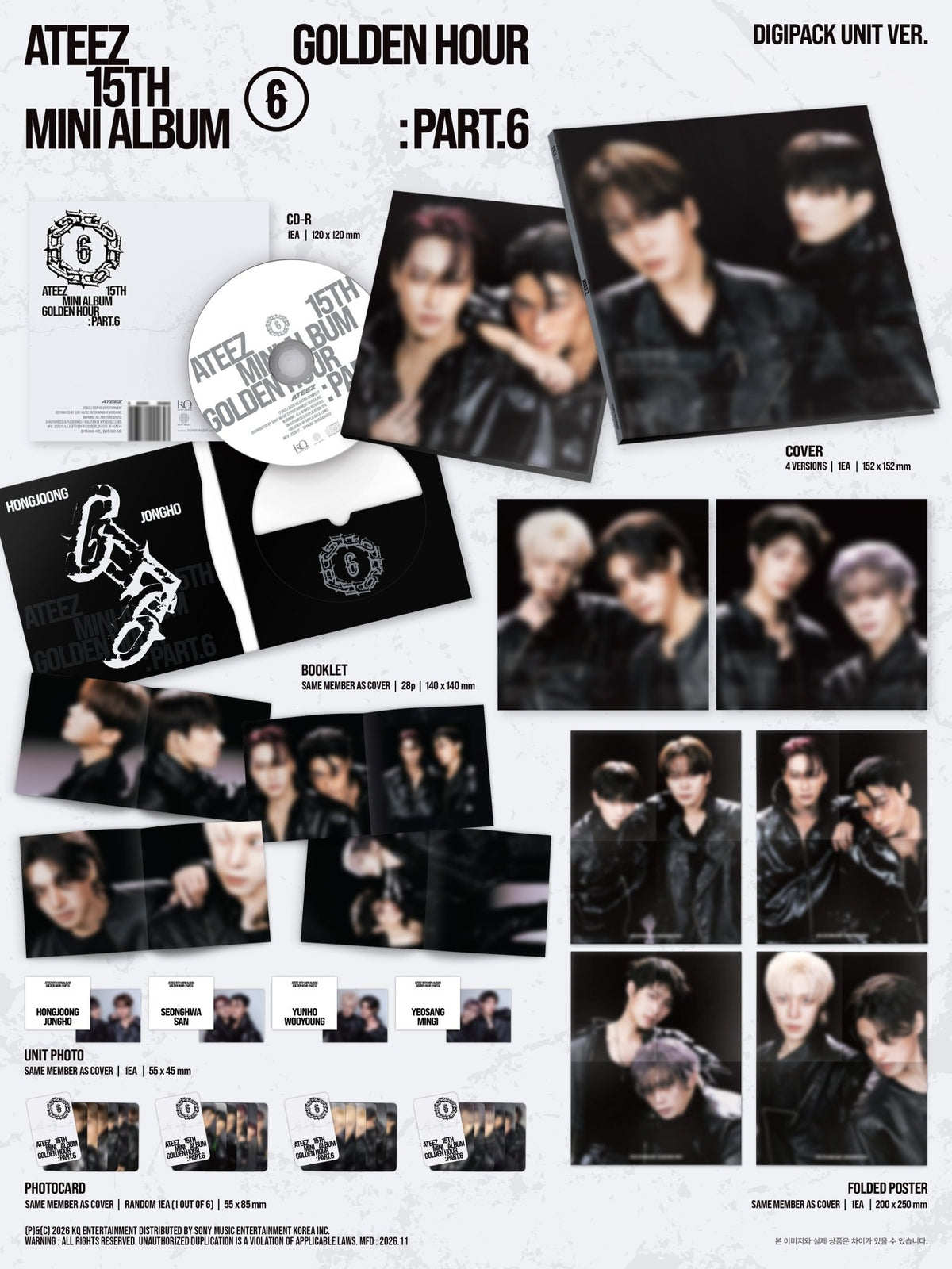 ATEEZ - GOLDEN HOUR : Part.6 (15th mini) [DIGIPACK UNIT Ver.] [SET] [SOUNDWAVE]