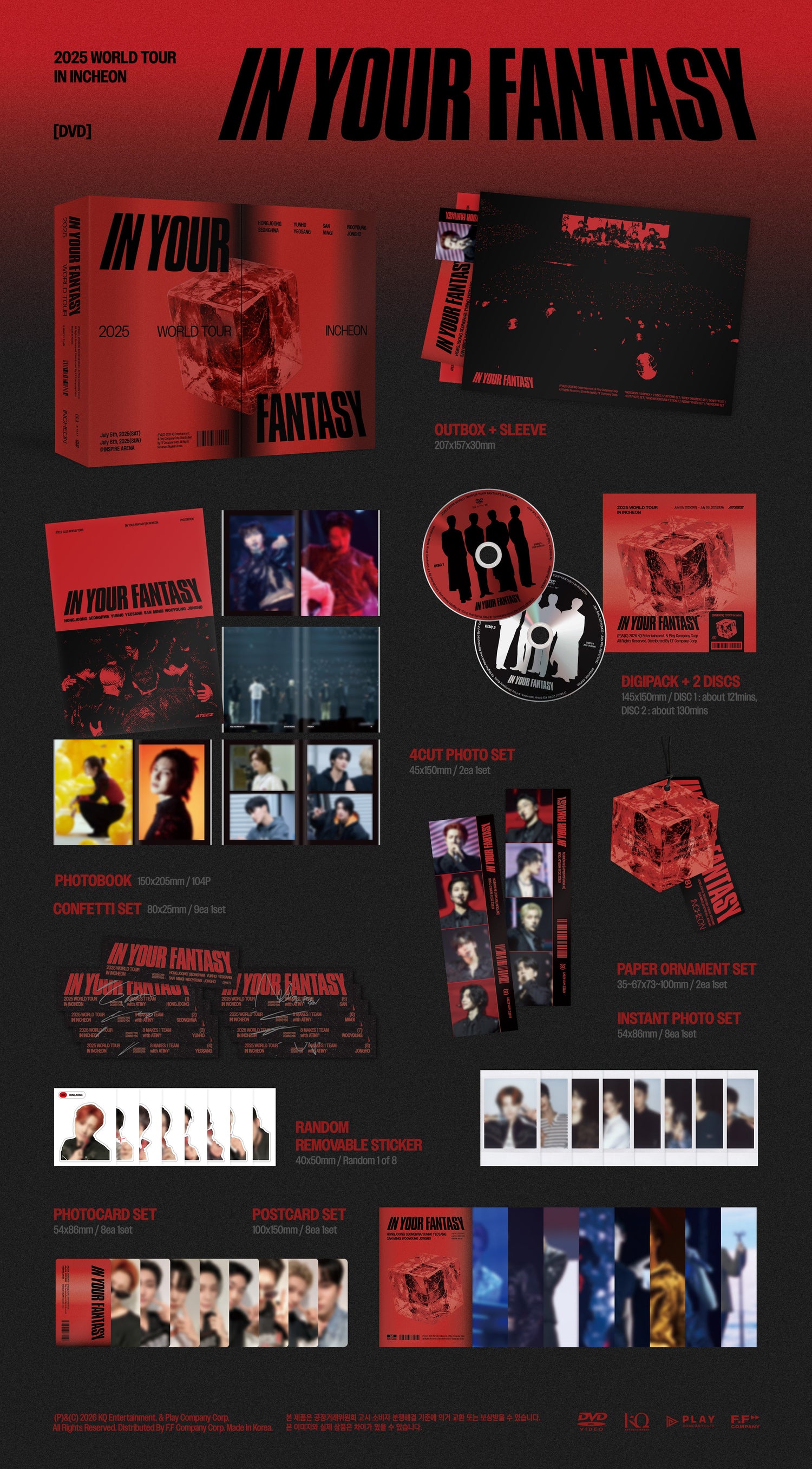 [DVD / Blu-ray]ATEEZ - IN YOUR FANTASY (2025 WORLD TOUR IN INCHEON DVD)-product_vendor, lowest price, EU shipping, Pre order benefit