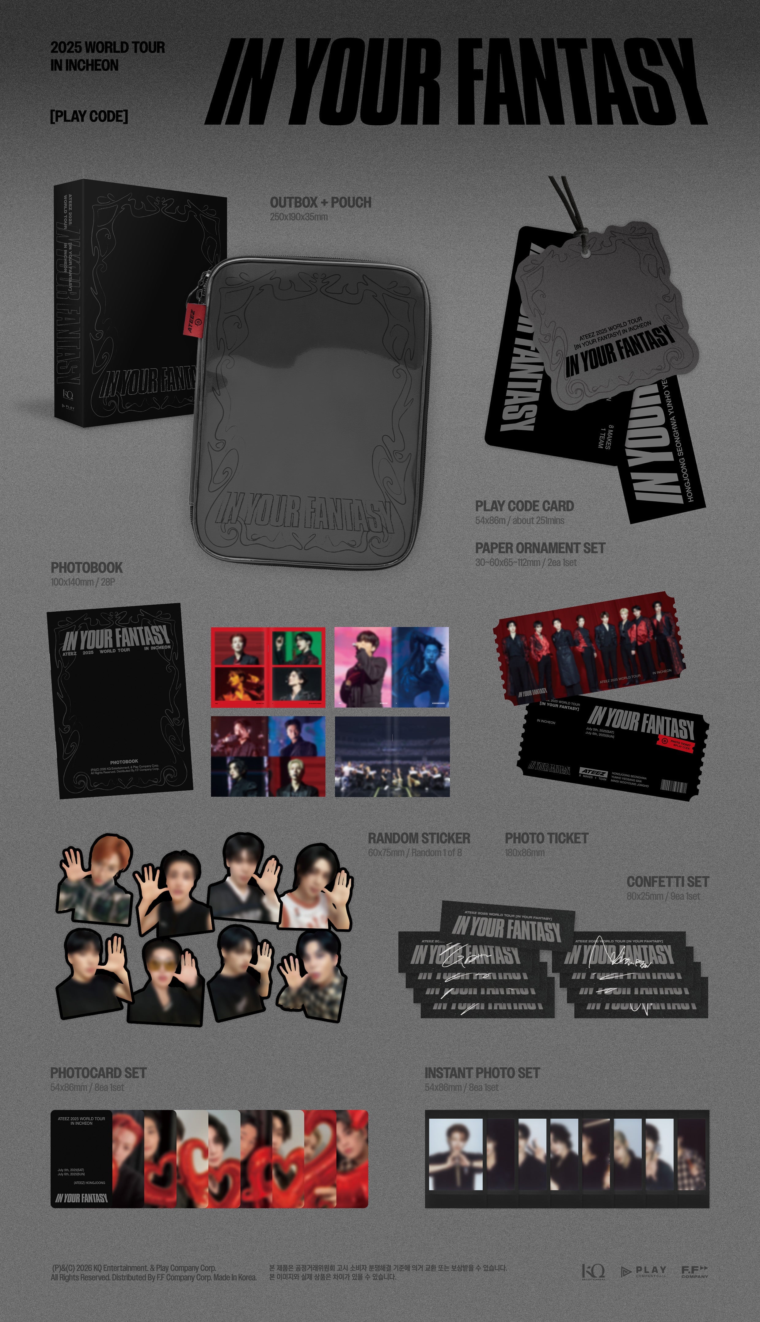 [Album]ATEEZ - IN YOUR FANTASY (2025 WORLD TOUR IN INCHEON PLAYCODE)-product_vendor, lowest price, EU shipping, Pre order benefit