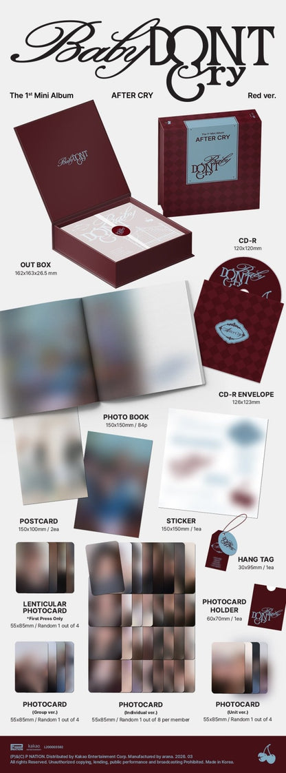 [Album]Baby DONT Cry The 1st Mini Album [AFTER CRY] (Pink / Red ver. / 2 versions set RANDOM) - product_vendor,