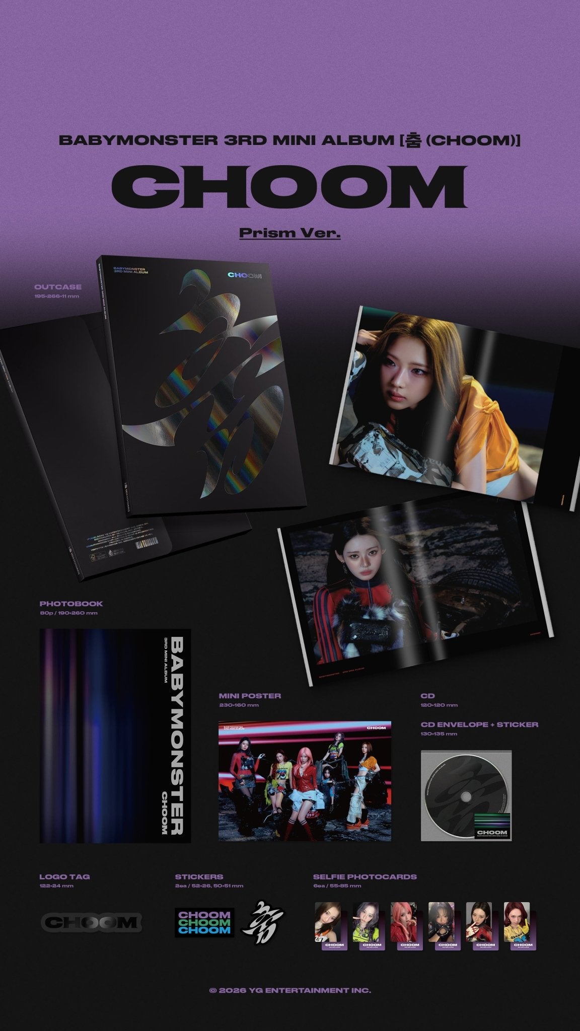 [Album]BABYMONSTER (베이비몬스터) [춤 (CHOOM)] (3rd MINI ALBUM) (Prism Ver.) - product_vendor,