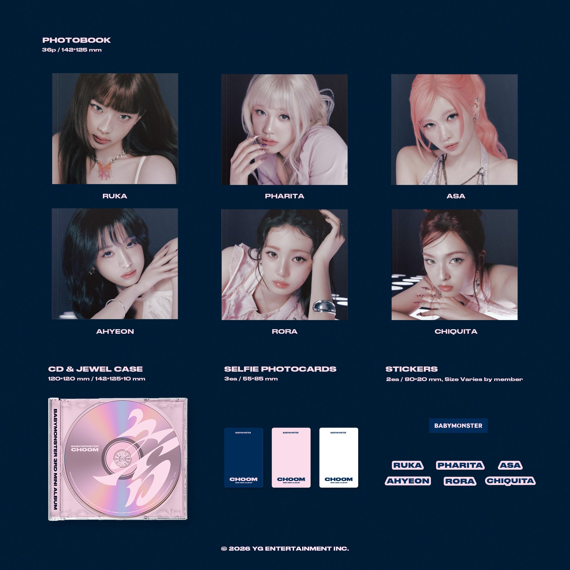 BABYMONSTER CHOOM Jewel Ver. (3rd MINI ALBUM) [6 versions set