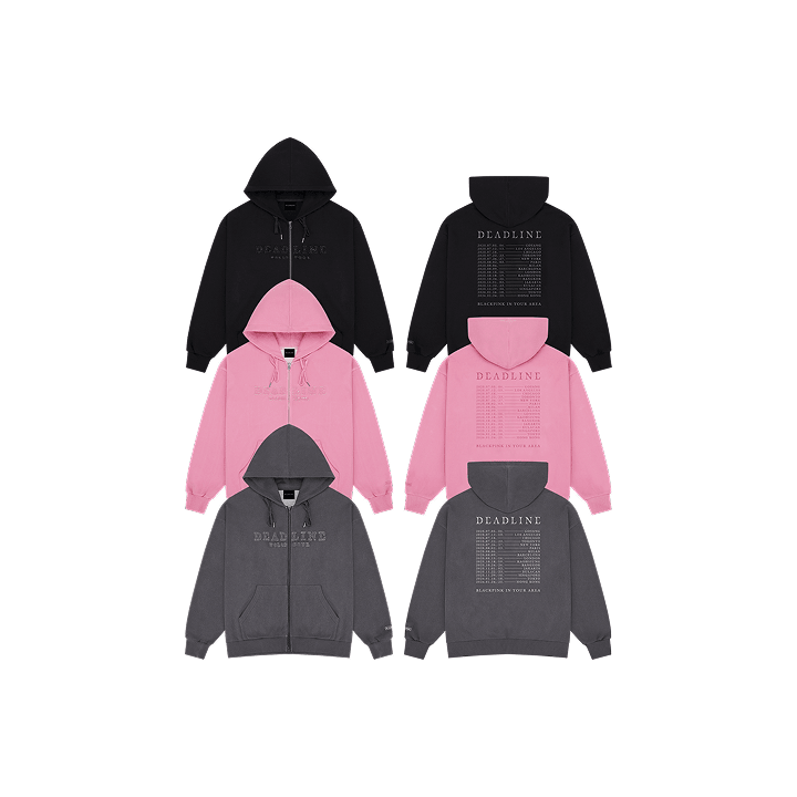 Blackpink - [deadlinetour] blackpink logo applique zip-up hoodie 1