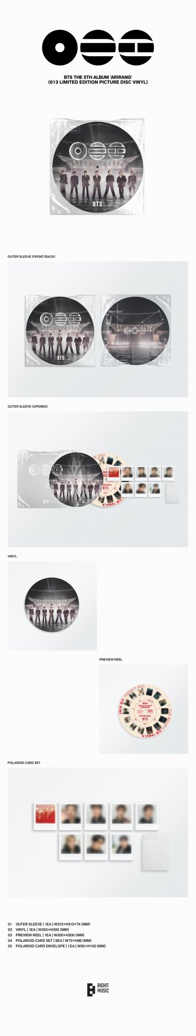 BTS - ARIRANG (613 Limited Edition) [Picture Disc Vinyl Ver.]