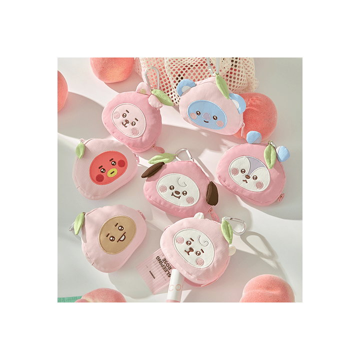 BTS - peach holic face pouch keyring 1