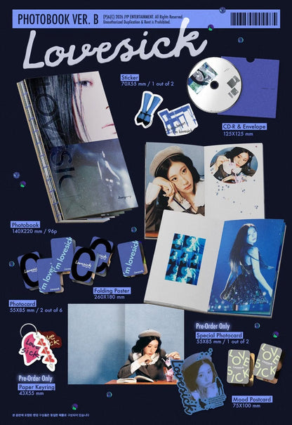 Chaeryeong - Lovesick (1st Mini Album) [Standard A / B Ver.] [RANDOM] [APPLE MUSIC] [LuckyDraw] [🎥 1:1] [Facecall]