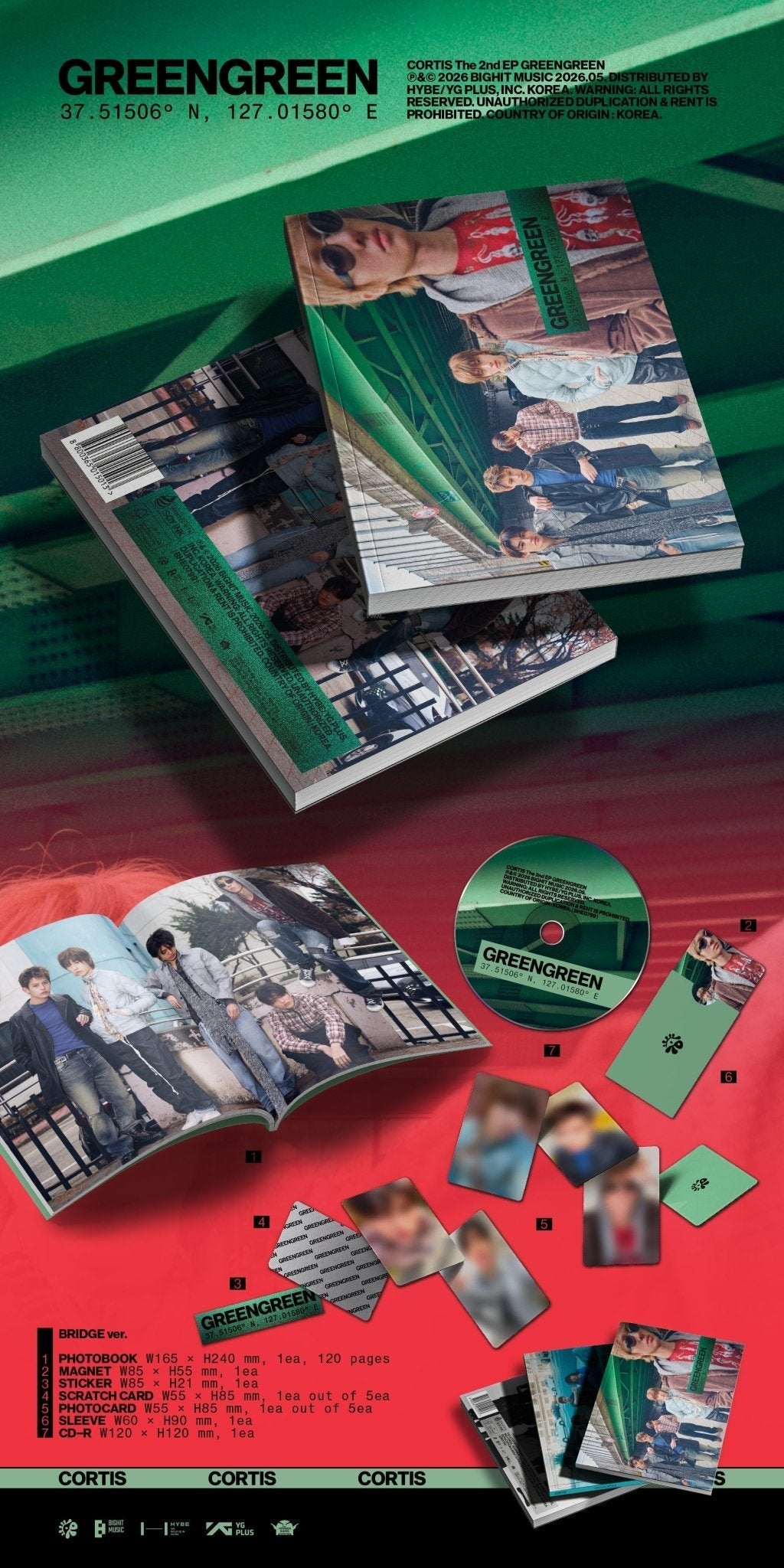 [Album]CORTIS (코르티스) The 2nd EP [GREENGREEN] [BRIDGE Ver. / STREET Ver. / STUDIO Ver. / 3 versions set RANDOM] - product_vendor,