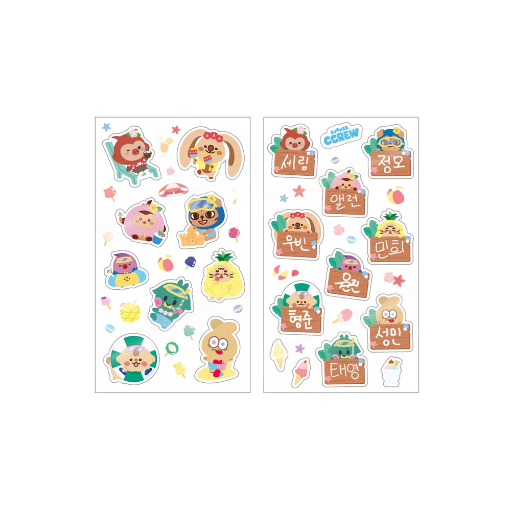 CRAVITY - cravity character summer ccrew pop-up store krecrew sticker set (summer ver.) 1