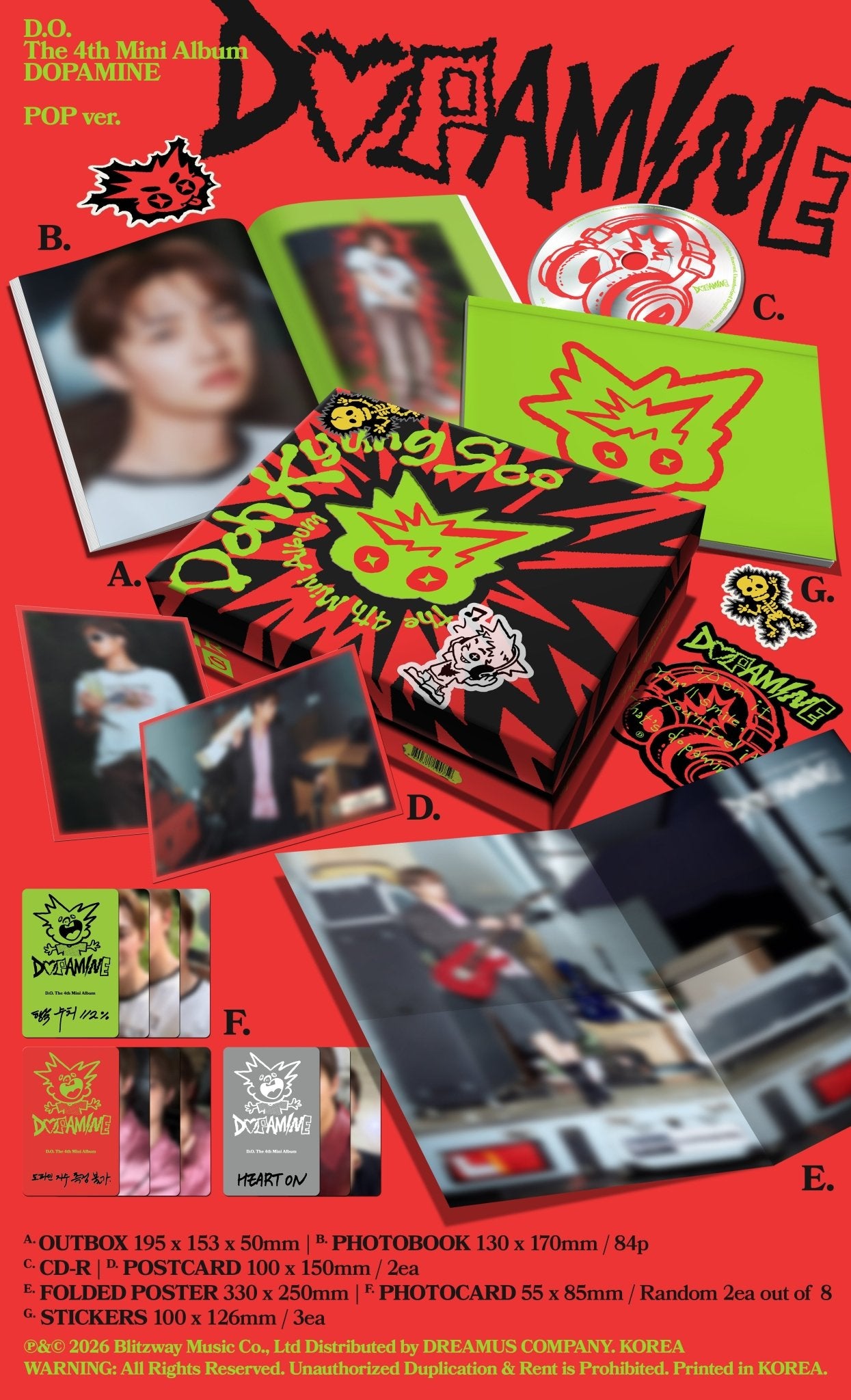 [Album]D.O - DOPAMINE (The 4th Mini Album) [FIZZ/POP Ver.] [CHOOSE]-product_vendor,NO POB lowest price, EU shipping, Pre order benefit