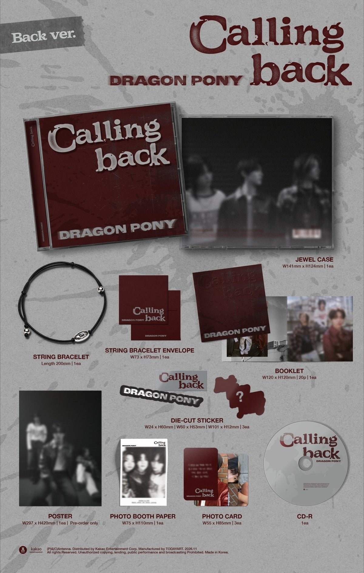 [album]DRAGON PONY - Calling back (Single) [Back Ver.]-