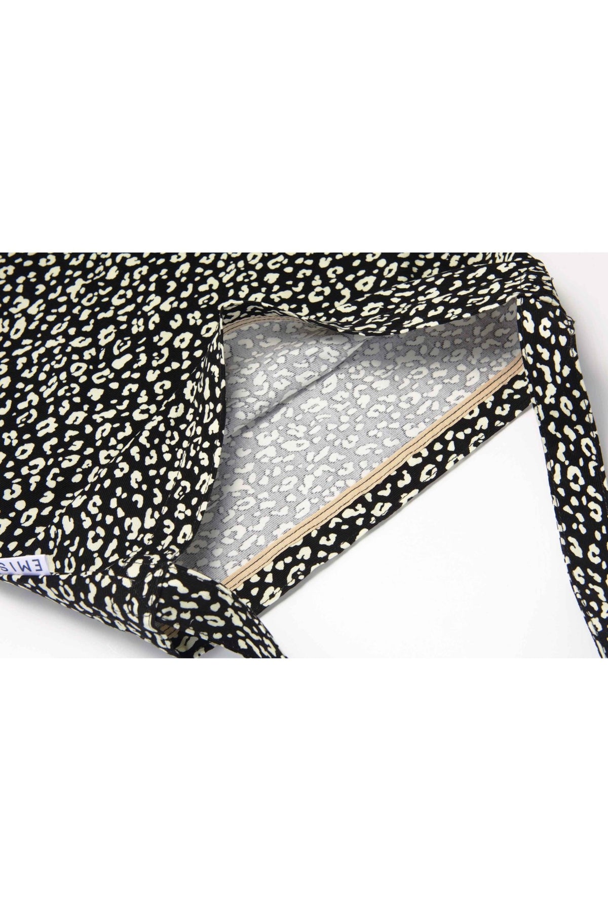 EMIS - 22y leopard corduroy eco bag-black 4